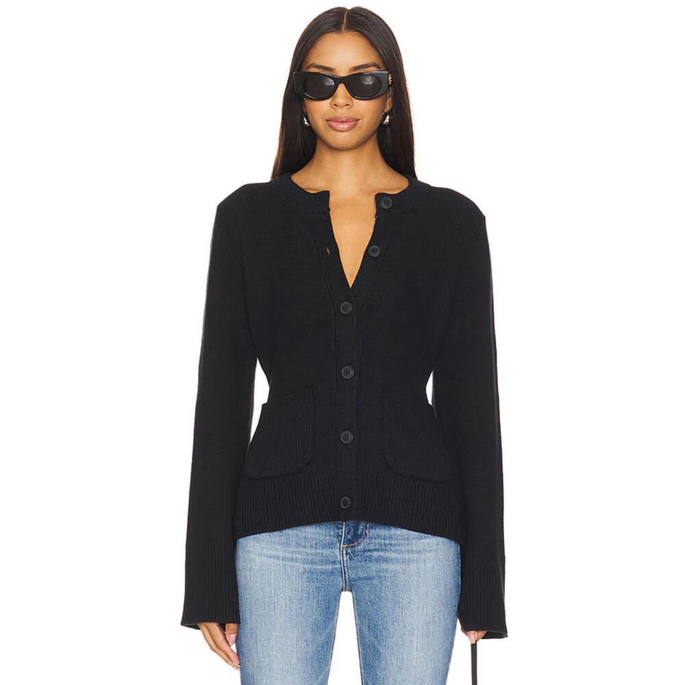 Revolve Pistola Denim Sweater Dani Cinched Waist Cardigan black size S NWT $198